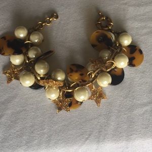 Glitter stars pearl tortoise statement bracelet